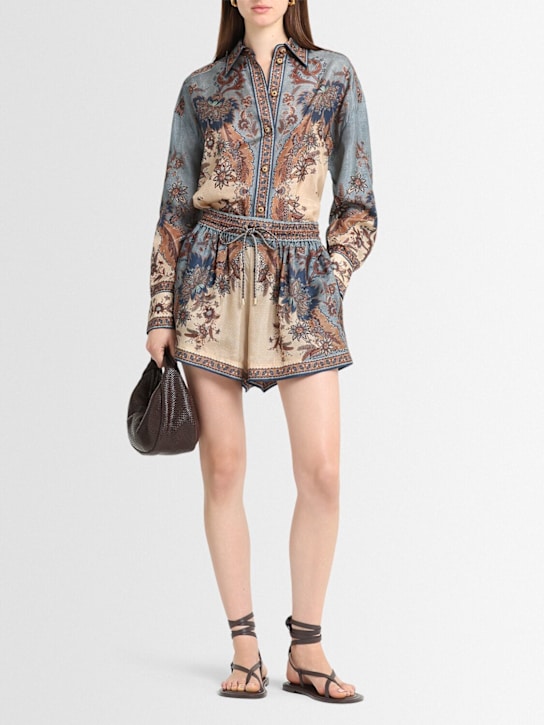 Zimmermann: Ascension silk relaxed shorts - women_1 | Luisa Via Roma