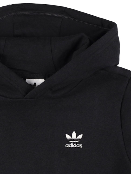 adidas Originals: Sudadera de mezcla de algodón con capucha y logo - Negro - kids-girls_1 | Luisa Via Roma
