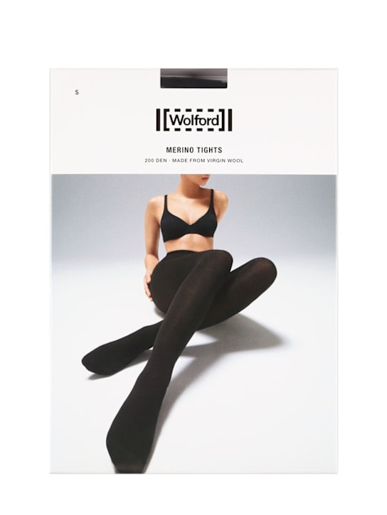Wolford: Wool blend tights - Black - women_0 | Luisa Via Roma