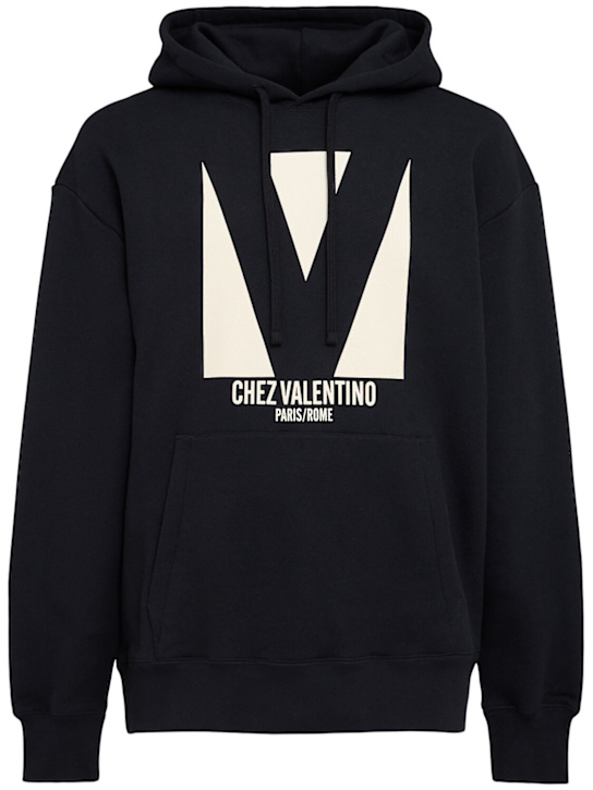 Valentino: Chez Valentino printed cotton hoodie - men_0 | Luisa Via Roma