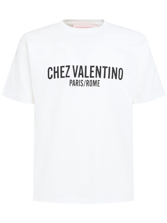 Valentino: Logo cotton jersey t-shirt - men_0 | Luisa Via Roma