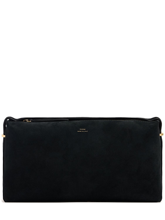 Toteme: Wildleder-Clutch „Scoop“ - Schwarz - women_0 | Luisa Via Roma