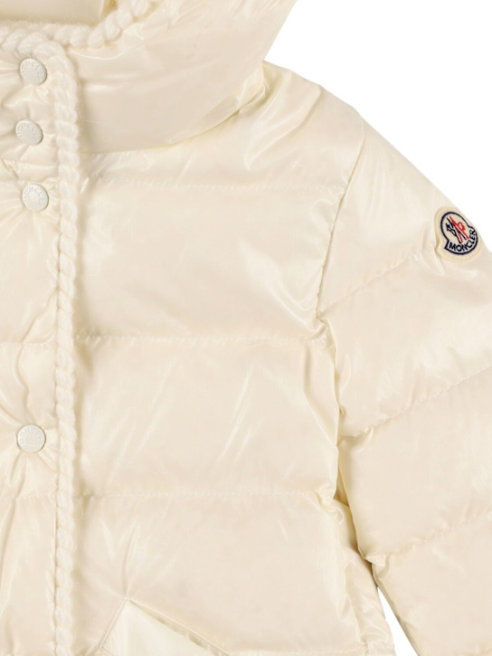 Moncler: Glareins nylon down jacket - ホワイト - kids-girls_1 | Luisa Via Roma