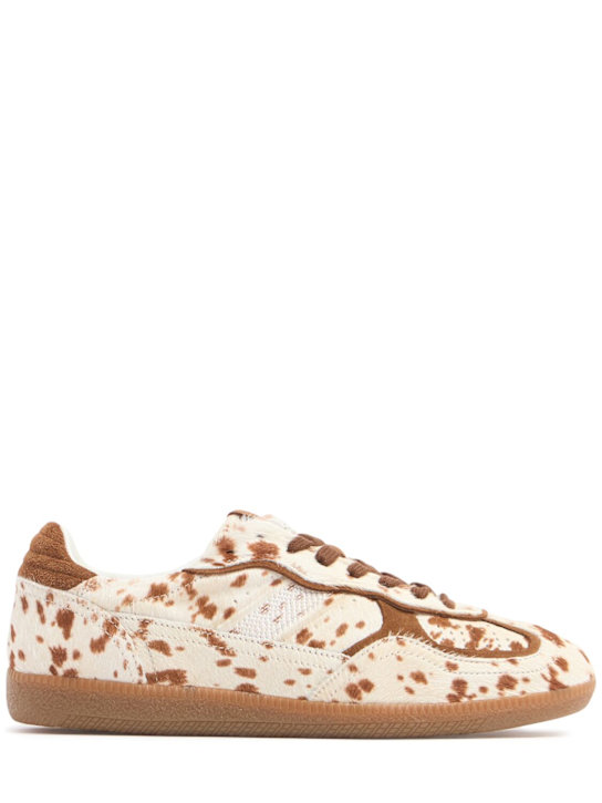 Alohas: Rife pony hair lace-up sneakers - Camel - women_0 | Luisa Via Roma