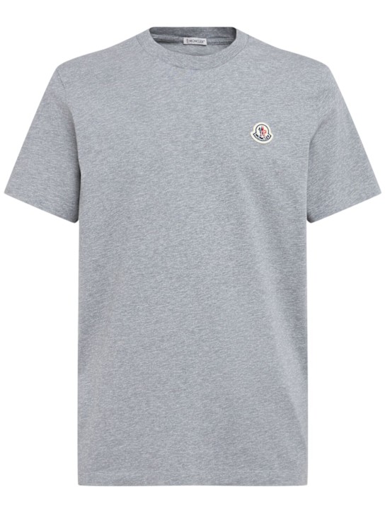 Moncler: Pack of 3 logo patch cotton t-shirts - White/Multi - men_0 | Luisa Via Roma