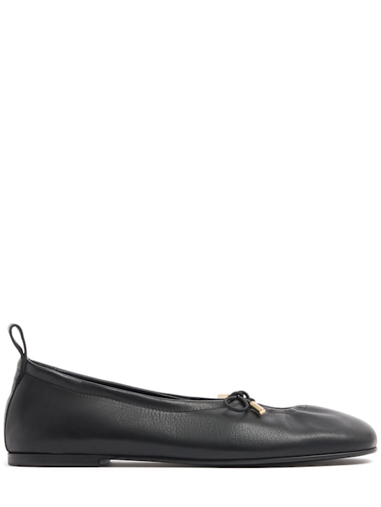 Alohas: Rosalind lace-up leather ballerina flats - Black - women_0 | Luisa Via Roma
