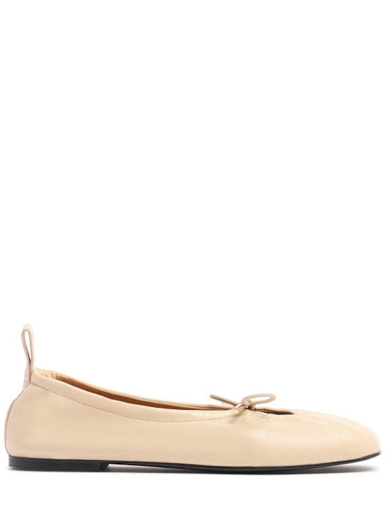 Alohas: Rosalind lace-up leather ballerina flats - Cream - women_0 | Luisa Via Roma