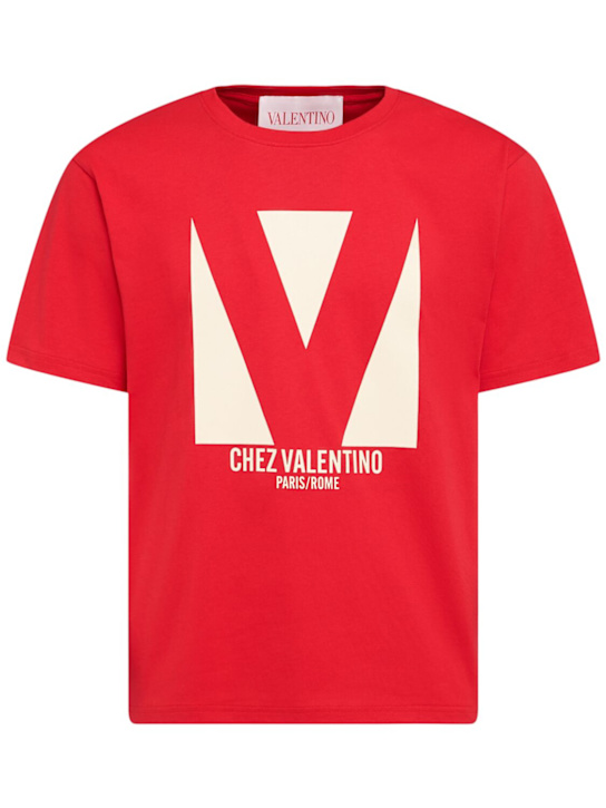 Valentino: Chez Valentino コットンジャージーTシャツ - men_0 | Luisa Via Roma