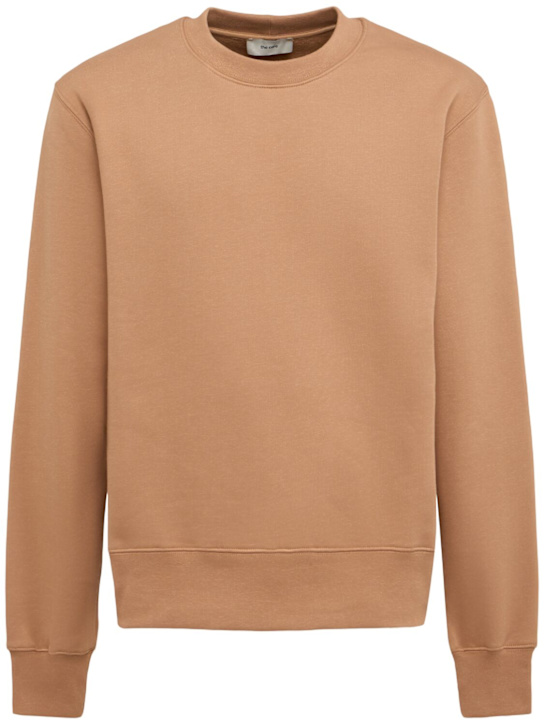 The Core: Sweat-shirt en coton à col rond - Camel - men_0 | Luisa Via Roma