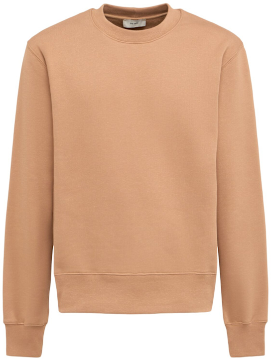 The Core: クルーネック コットンスウェットシャツ - キャメル - men_0 | Luisa Via Roma