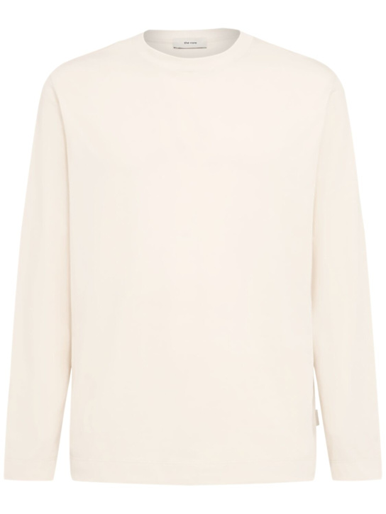The Core: Long-sleeve cotton jersey t-shirt - Beige - men_0 | Luisa Via Roma