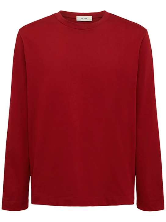 The Core: Long-sleeve cotton jersey t-shirt - Red - men_0 | Luisa Via Roma