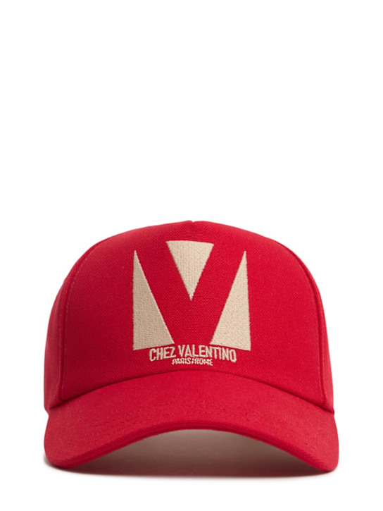 Valentino Garavani: Logo cotton baseball cap - women_0 | Luisa Via Roma