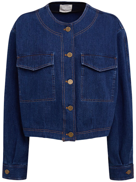 Forte_forte: Cotton denim overshirt - women_0 | Luisa Via Roma