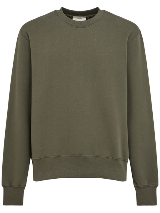 The Core: Crewneck cotton sweatshirt - Military Green - men_0 | Luisa Via Roma
