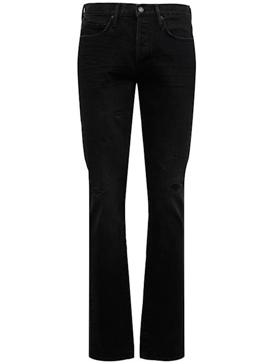 Tom Ford: Denim rip-and-repair straight fit jeans - men_0 | Luisa Via Roma