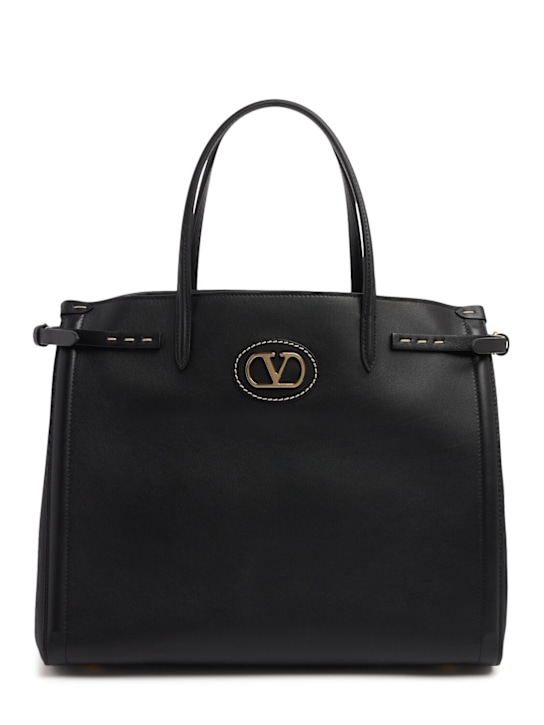 Valentino Garavani: Medium Antibes leather tote bag - women_0 | Luisa Via Roma