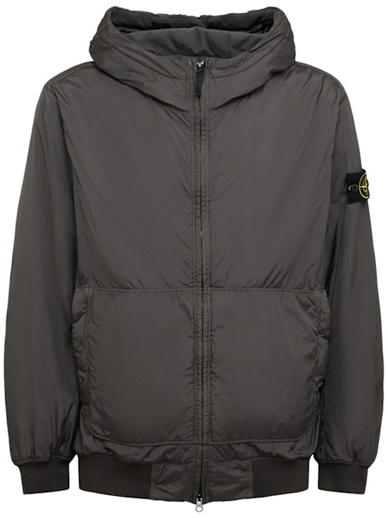 Stone Island: Nylon bomber jacket - Lead Grey - men_0 | Luisa Via Roma