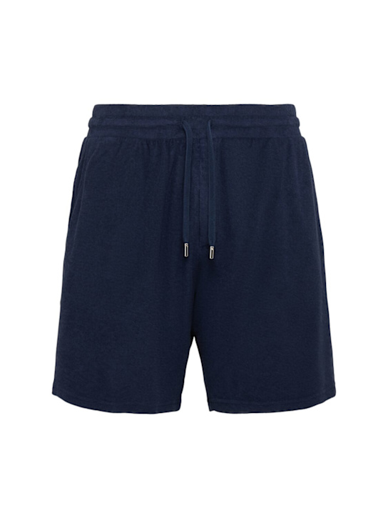 Frescobol Carioca: Augusto terry shorts - Navy-blue - men_0 | Luisa Via Roma