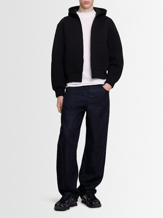 Full-zip stretch cotton hoodie - Thumbnail 2