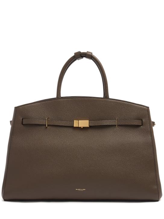 DeMellier: The Hudson grain leather bag - Deep Olive - women_0 | Luisa Via Roma