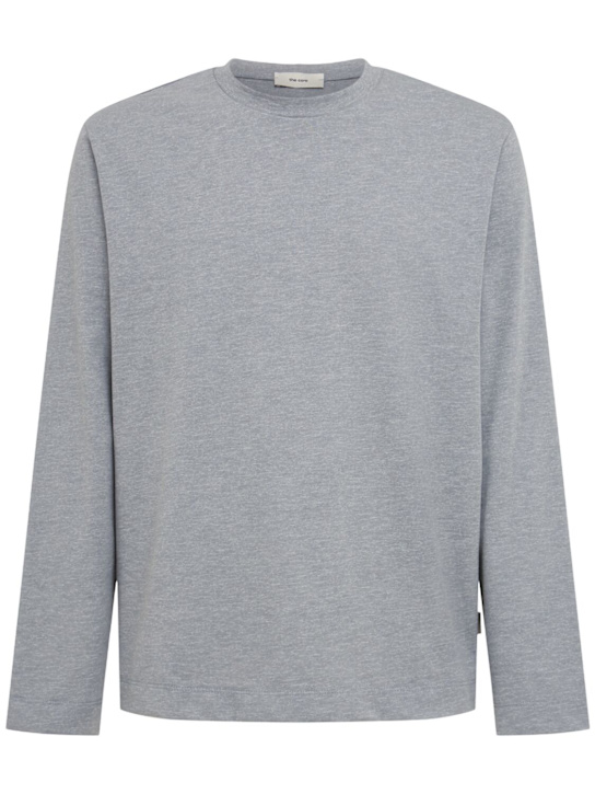 The Core: Long-sleeve cotton jersey t-shirt - Grey - men_0 | Luisa Via Roma
