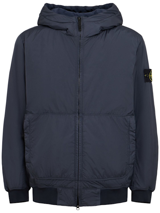 Stone Island: Nylon bomber jacket - ネイビー - men_0 | Luisa Via Roma