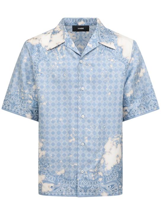 Amiri: Bleached bandana bowling shirt - men_0 | Luisa Via Roma