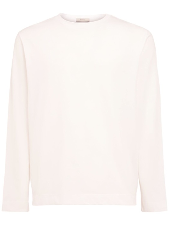 The Core: Long-sleeve cotton jersey t-shirt - White - men_0 | Luisa Via Roma