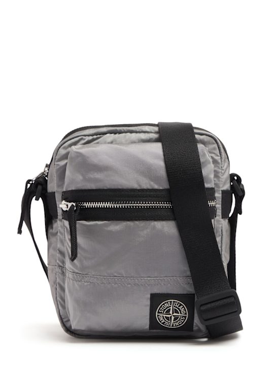 Stone Island: Coated nylon pouch - パールグレイ - men_0 | Luisa Via Roma