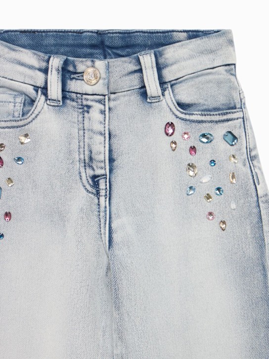 Monnalisa: Jeans in misto cotone con decorazioni - Denim - kids-girls_1 | Luisa Via Roma