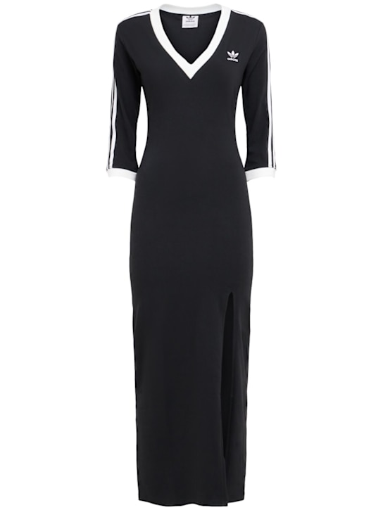 adidas Originals: Logo stretch cotton midi dress - women_0 | Luisa Via Roma