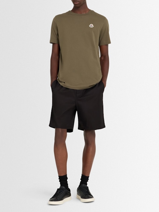 Moncler: Pack of 3 logo patch cotton t-shirts - men_1 | Luisa Via Roma