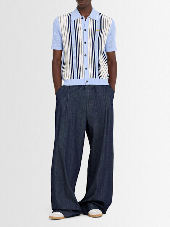 Amiri: Amiri script条纹衬衫 - Ashley Blue - men_1 | Luisa Via Roma