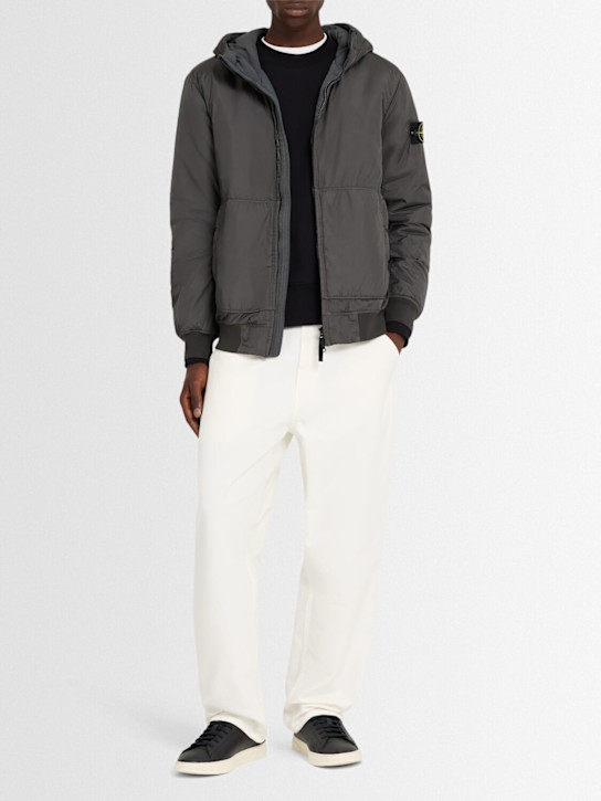 Stone Island: Nylon bomber jacket - Lead Grey - men_1 | Luisa Via Roma