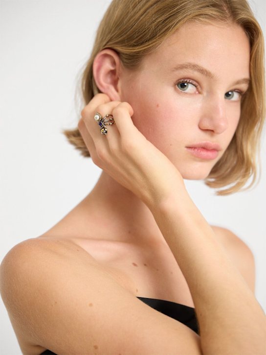 McQueen: Spider brass ring - Gold/Multi - women_1 | Luisa Via Roma