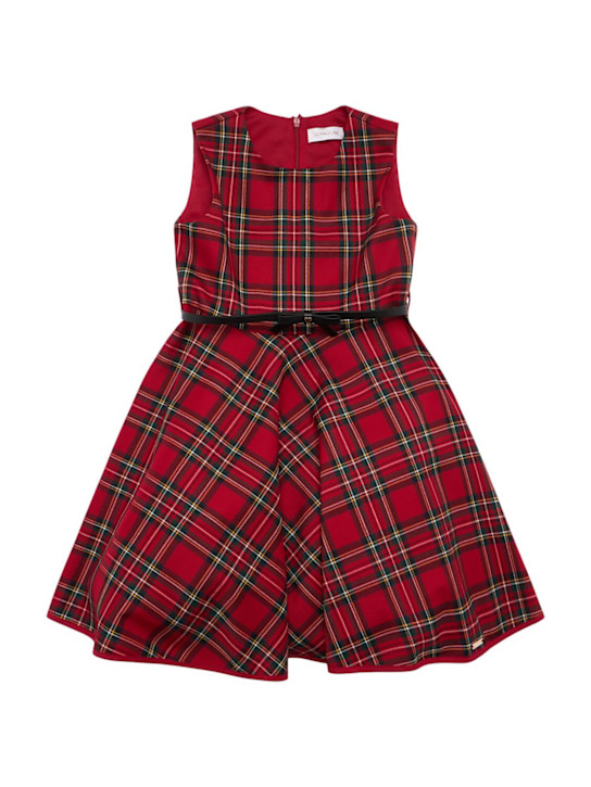 Monnalisa: Vestito in misto poly con stampa tartan - kids-girls_0 | Luisa Via Roma