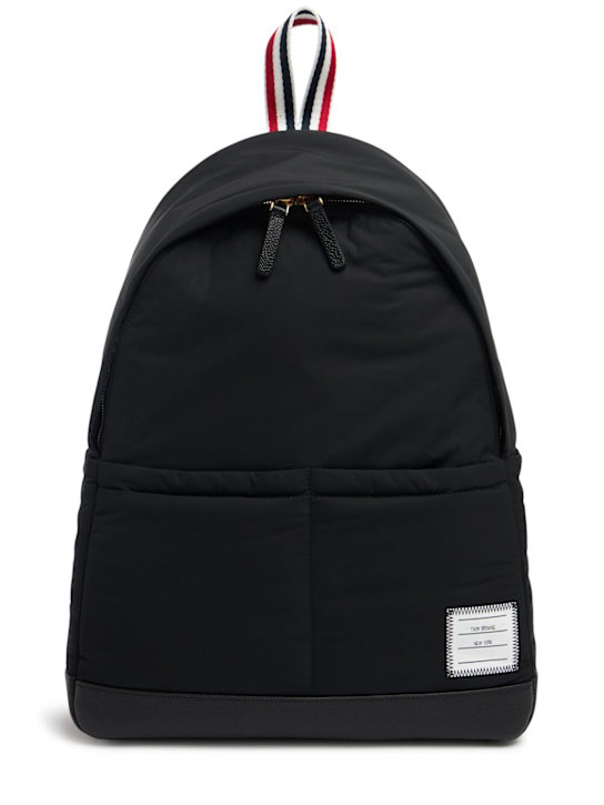 Thom Browne: Poly twill multi-pocket backpack - Black - men_0 | Luisa Via Roma