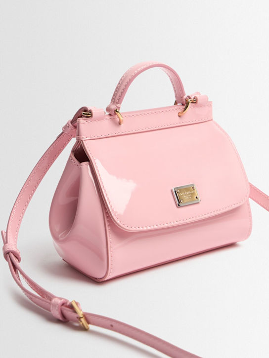 Dolce&Gabbana: Bolso de hombro Sicily de charol - Rosa - kids-girls_1 | Luisa Via Roma
