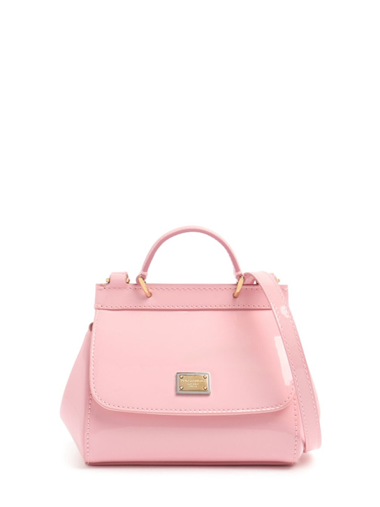 Dolce&Gabbana: Bolso de hombro Sicily de charol - Rosa - kids-girls_0 | Luisa Via Roma
