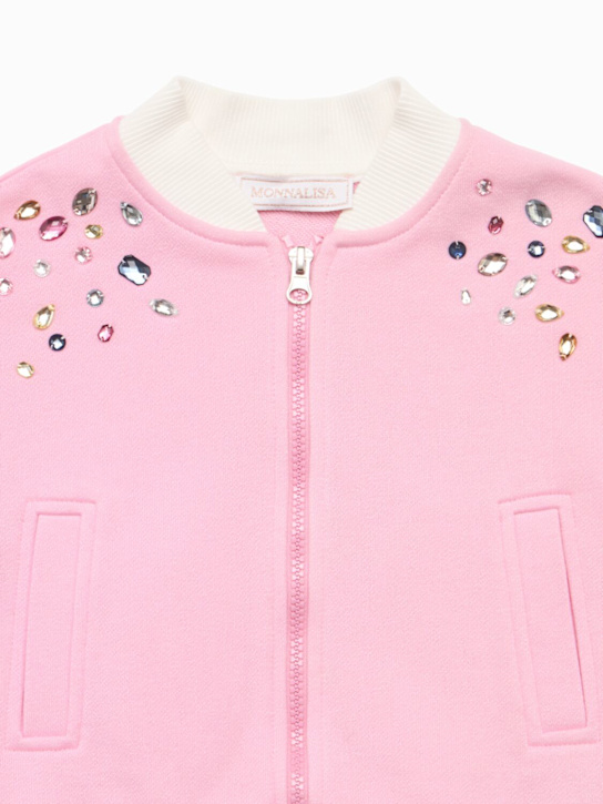 Monnalisa: Embellished cotton blend sweatshirt - マルチカラー - kids-girls_1 | Luisa Via Roma