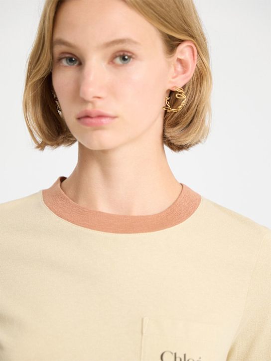 Chloé: C Chloe hoop earrings - Antique Gold - women_1 | Luisa Via Roma