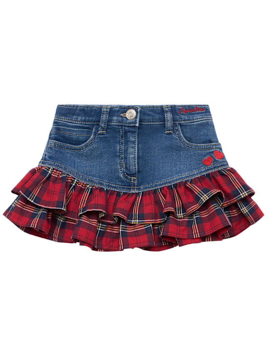 Monnalisa: Denim effect skirt - デニム - kids-girls_0 | Luisa Via Roma
