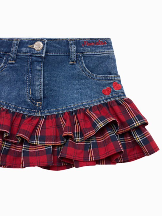 Monnalisa: Denim effect skirt - デニム - kids-girls_1 | Luisa Via Roma