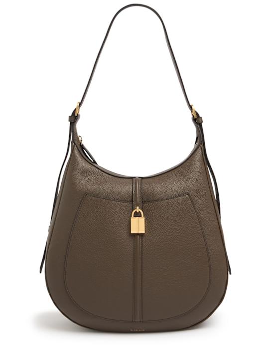 DeMellier: Sienna grain leather Hobo bag - Deep Olive - women_0 | Luisa Via Roma