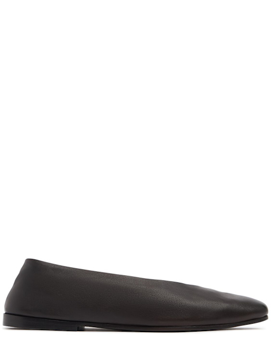 Marsell: Scivolo leather flats - Dark Brown - women_0 | Luisa Via Roma