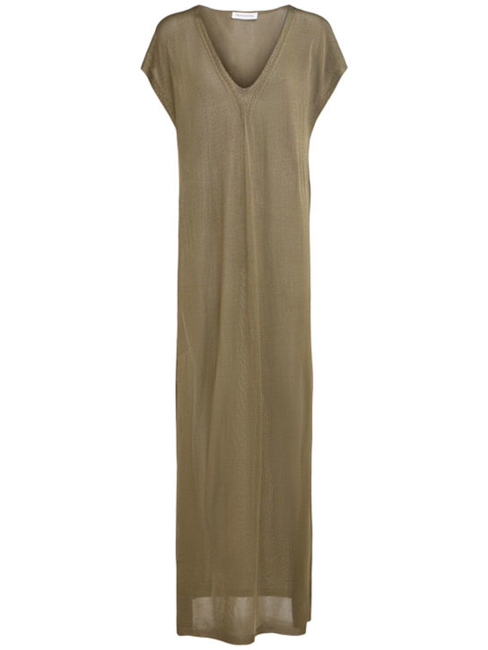 The Frankie Shop: Mysia knit viscose blend long dress - Khaki - women_0 | Luisa Via Roma