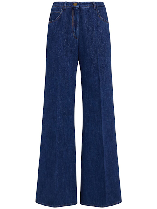 Forte_forte: 棉质牛仔阔腿裤 - women_0 | Luisa Via Roma