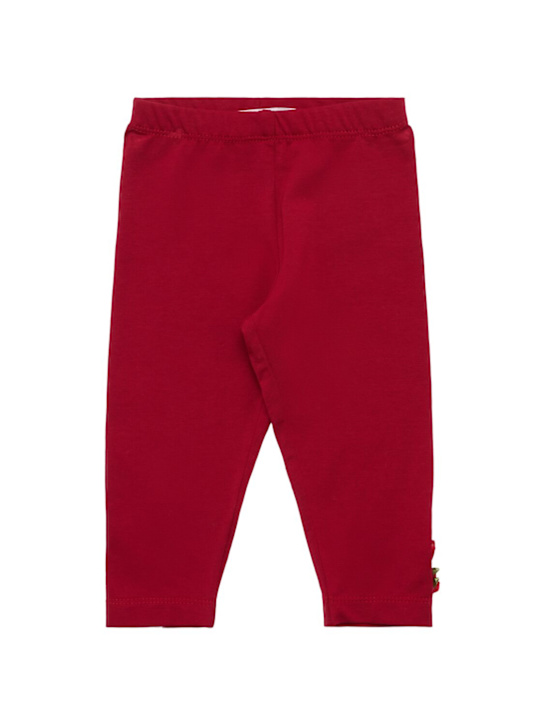 Monnalisa: Cotton blend jersey leggings - Red - kids-girls_0 | Luisa Via Roma
