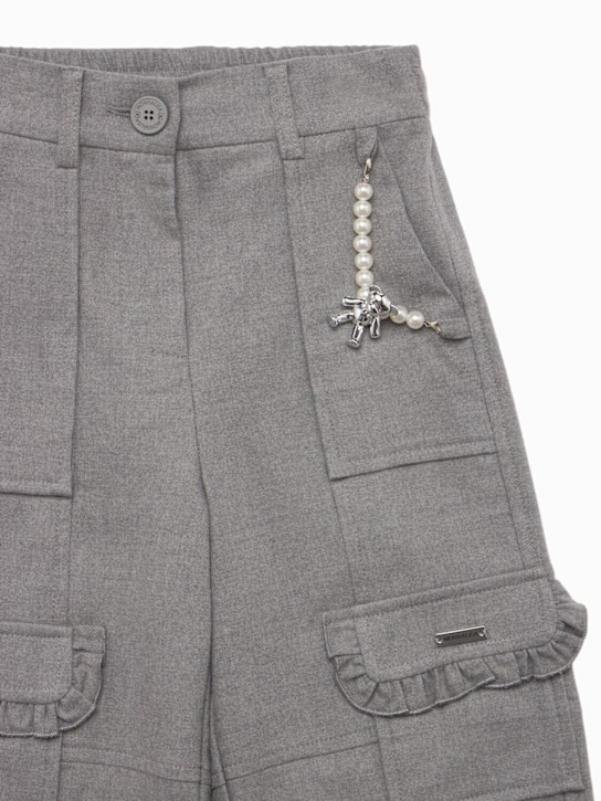 Monnalisa: Pantaloni cargo in flanella - Grigio - kids-girls_1 | Luisa Via Roma